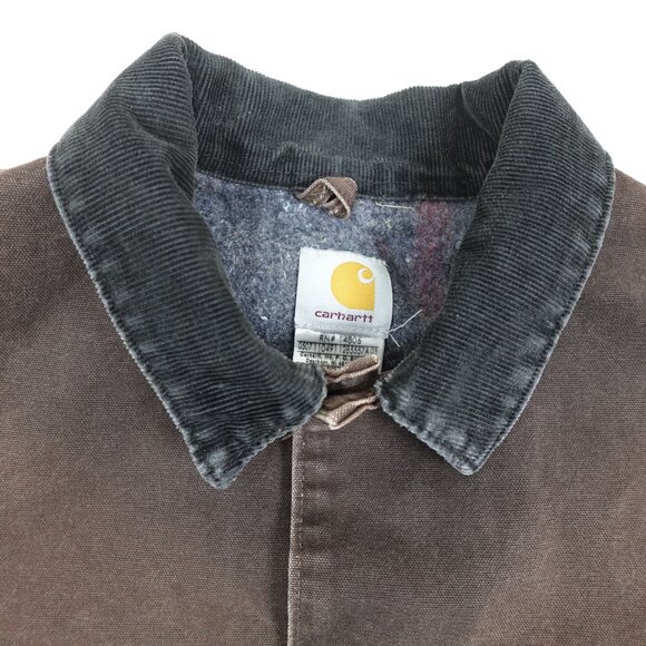 Y2K Carhartt Blanket Lined Cotton Duck Chore Jacket Men's 2XL Canvas CO2 DKB - Picture 2 of 11